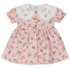 E33201: Baby Girls All Over Print Lined Dress  (1-2 Years)